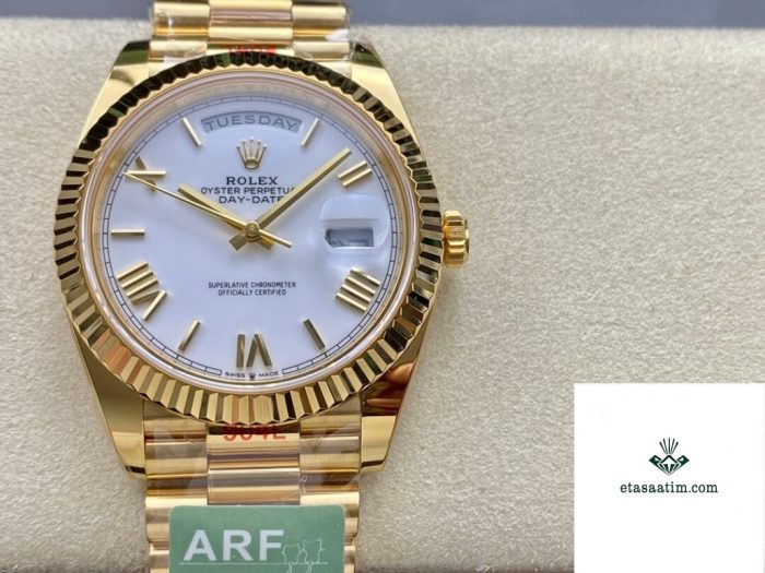 arf factory rolex day date m228238 0042 white size 40 ana resim